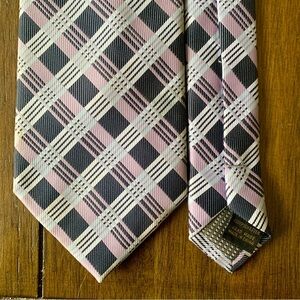 Alexander Julian Colours plaid purple & gray neck tie